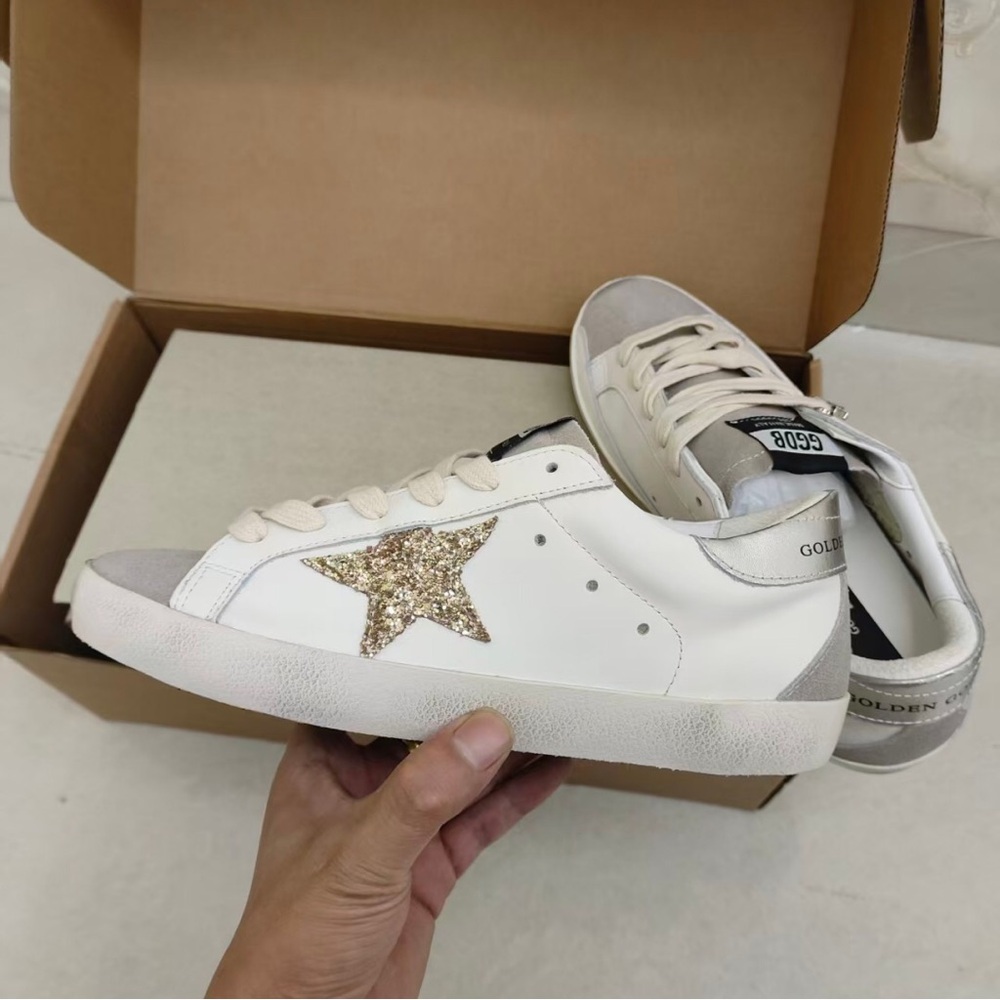 Golden Goose White and Gold Women's Sneakers